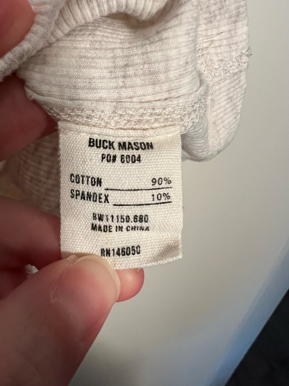 Buck Mason Surplus Rib Tank in Light Grey Heather - Picture 4 of 6
